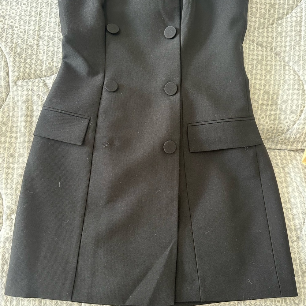 h&m black blazer dress